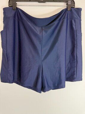 Del Raya Swim Short Bottom Womens Plus 20W Navy Blue Inner Liner Side Pockets